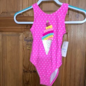 Girls Pink ice cream size 6 swimsuit